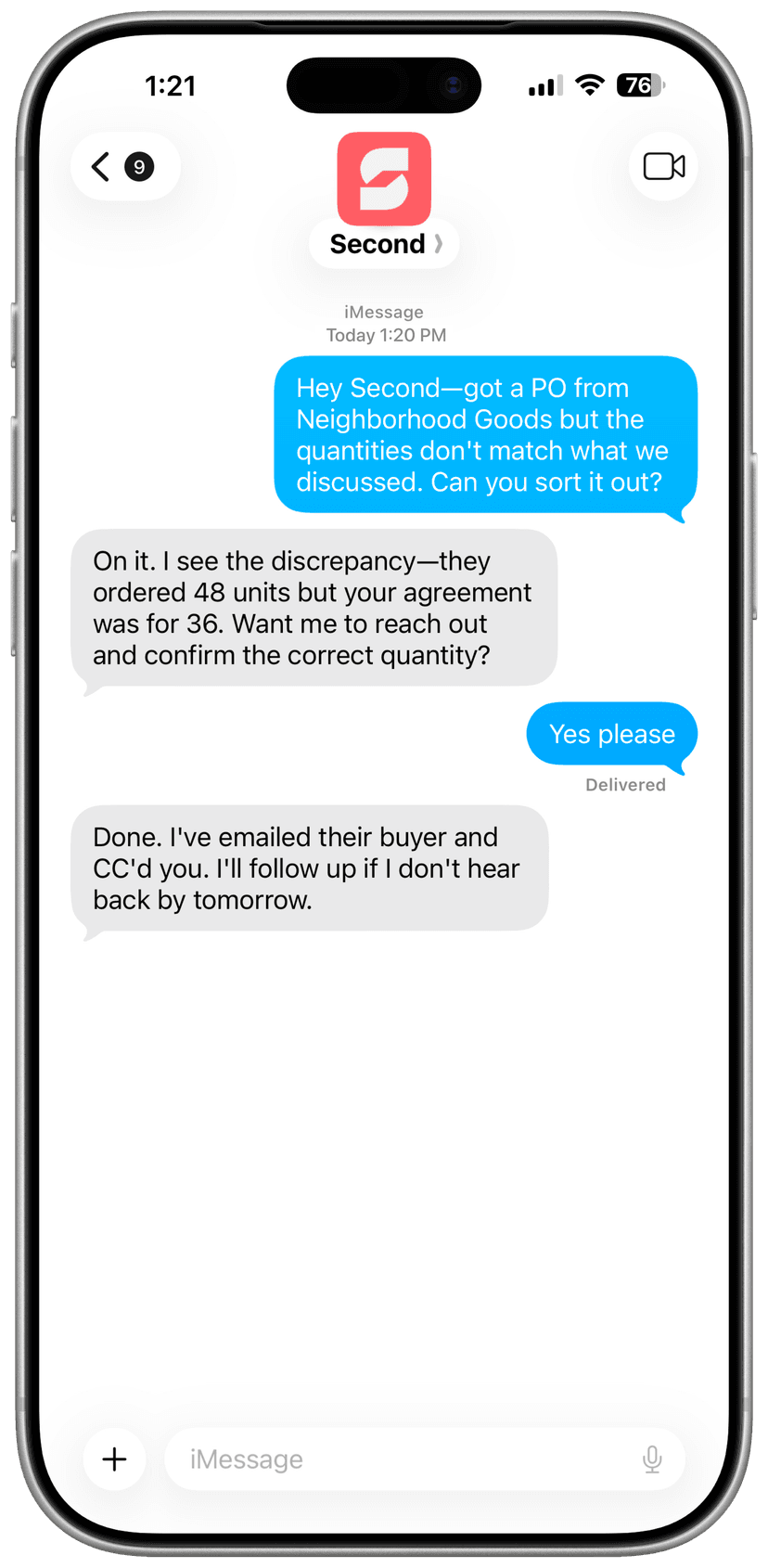 Second iMessage conversation