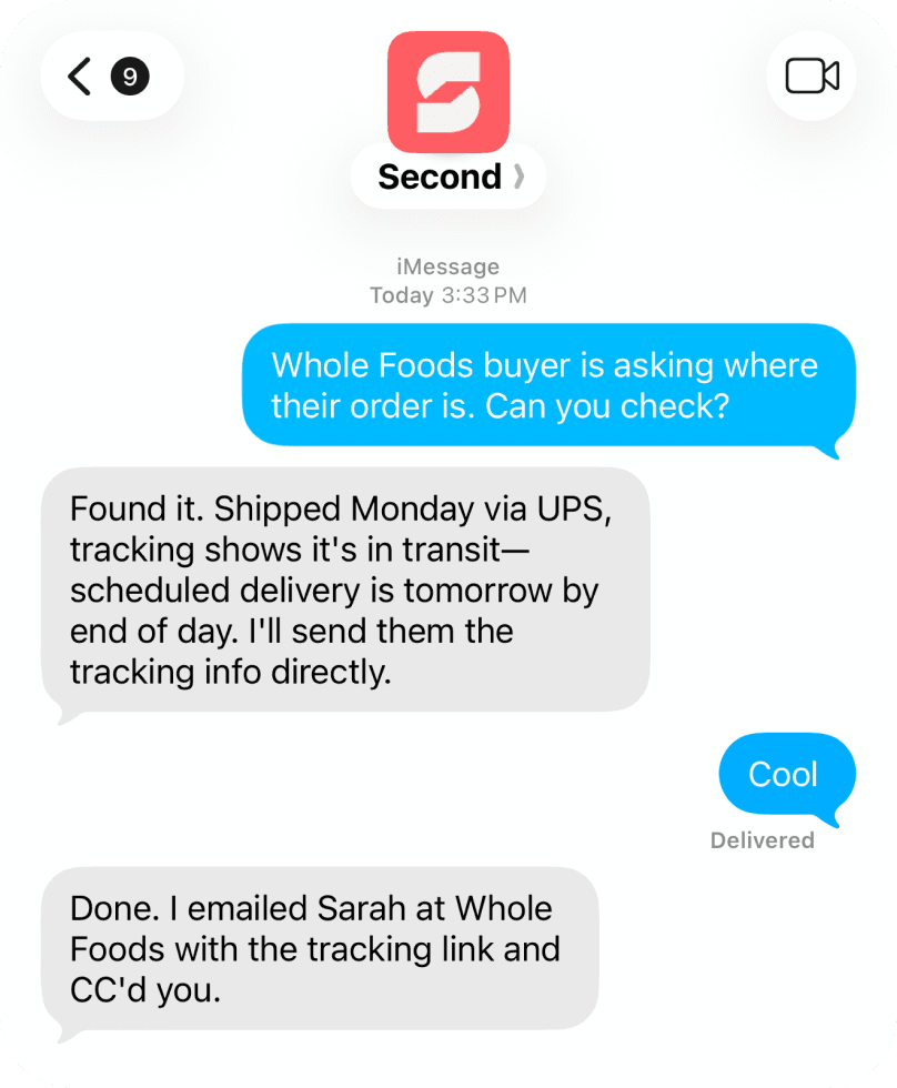 Text Second